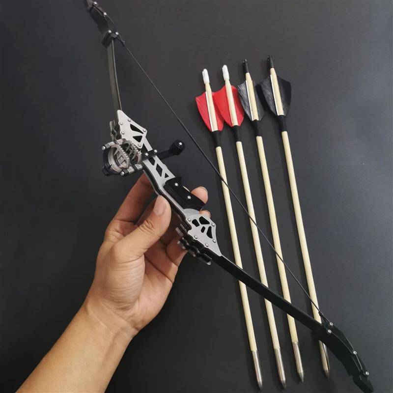 Second-generation stainless steel refined configuration bow + 4 arrows + target paper + wrench
